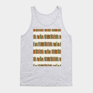 Pattern with vintage books on bookshelves Tank Top